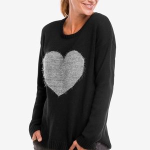 Ellos Silver Heart Sweater